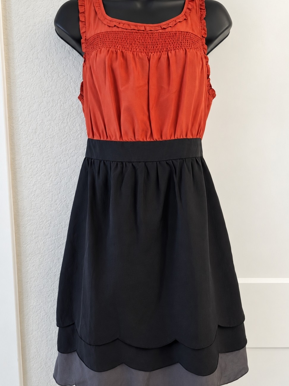 Women's Maeve By Anthropologie Size 8 Orange/Black Dress